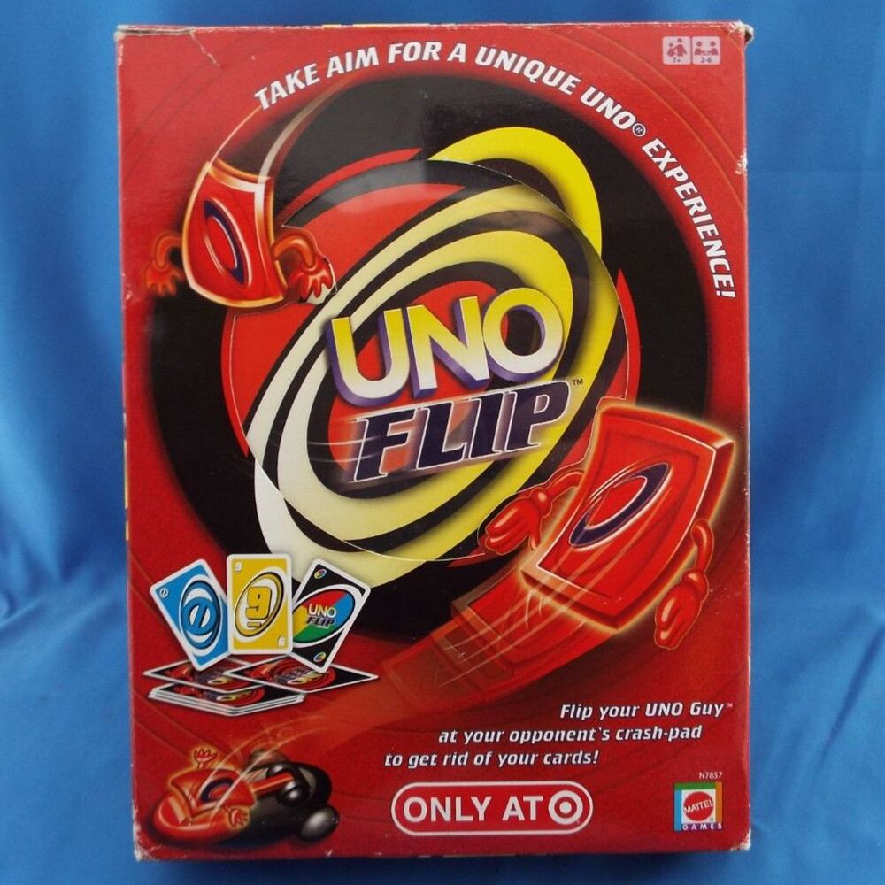 UNO FLIP Card Game by Mattel with UNO Guy Launcher for Family Fun N7857 (2009)